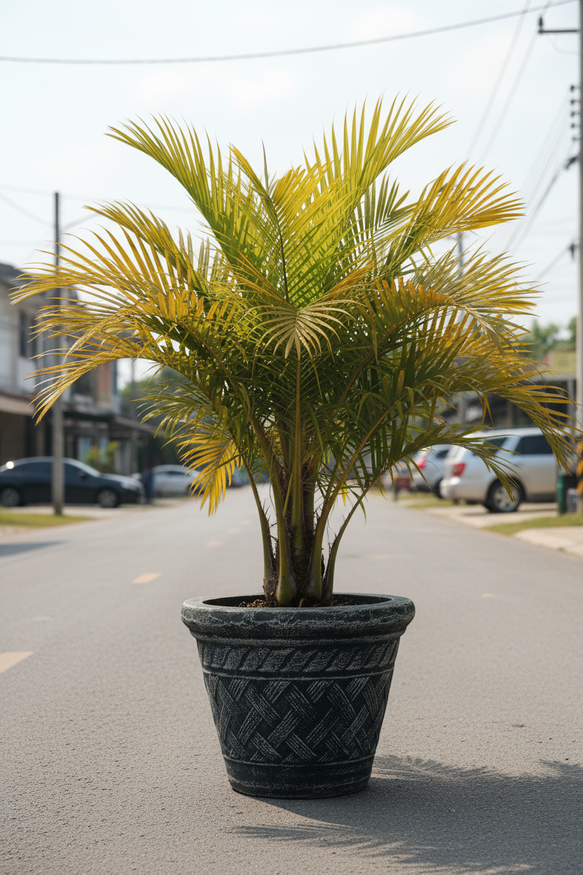 Black and white 12 inch pot